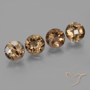 Pedras preciosas de Quartzo Fumê Castanho médio-escuro natural de 6.97 ct, Redondo, VS