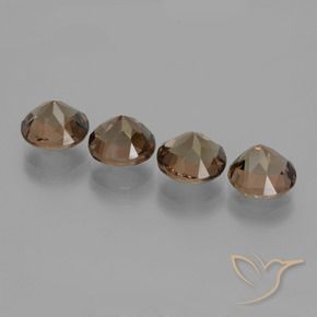 Pedras preciosas de Quartzo Fumê Castanho médio-escuro natural de 6.97 ct, Redondo, VS