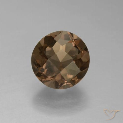 1.53ct Natural Castanho médio-escuro Quartzo Fumê, Redondo, VS