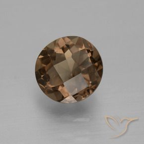Quartzo Fumê Castanho médio-escuro Natural 1.53ct, Redondo, VS