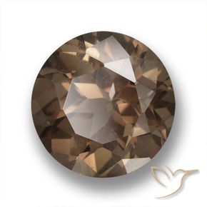 Quartzo Fumê Marrom Quente Natural 6.34ct, Redondo, VVS-VS