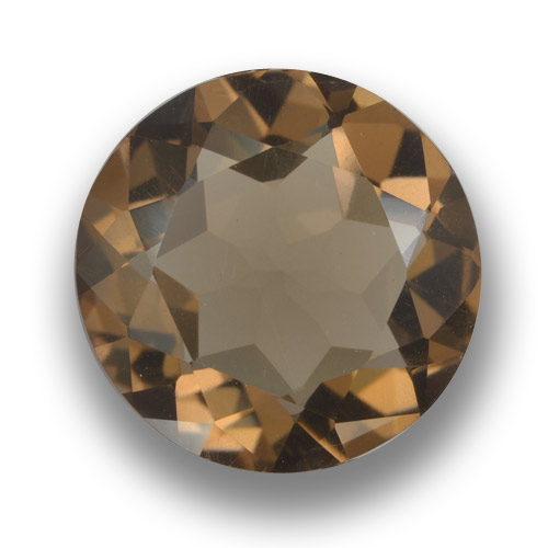 Quartzo fumê marrom natural 5,03ct, corte redondo, VVS-VS