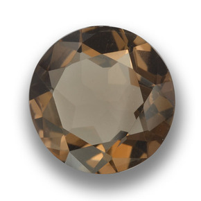Quartzo fumê marrom natural 5,03ct, corte redondo, VVS-VS