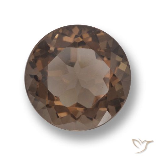 5.69ct Natural Marrom escuro Quartzo Fumê, Redondo, VVS