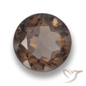 Quartzo Fumê Marrom escuro Natural 5.69ct, Redondo, VVS