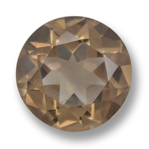 Quartzo fumê marrom natural 9,38ct, corte redondo, VVS