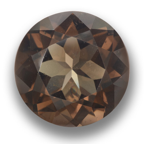 Quartzo fumê marrom natural 11,79ct, corte redondo, VS