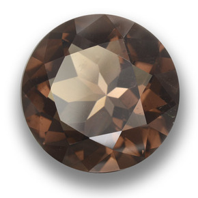 Quartzo fumê marrom natural 11,79ct, corte redondo, VS