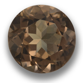 Quartzo fumê marrom natural 14,03ct, corte redondo, VVS-VS