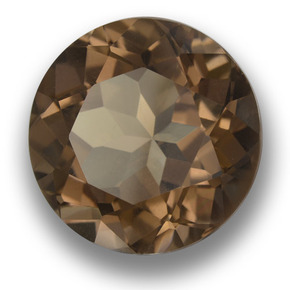 Quartzo fumê marrom natural 14,03ct, corte redondo, VVS-VS