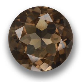 Quartzo fumê marrom natural 11,07ct, corte redondo, VVS