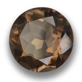 Quartzo fumê marrom natural 11,07ct, corte redondo, VVS