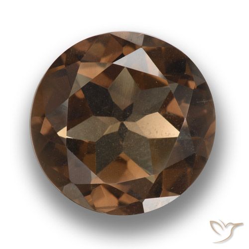 9.60ct Natural Hickory Brown Quartzo Fumê, Redondo, VVS