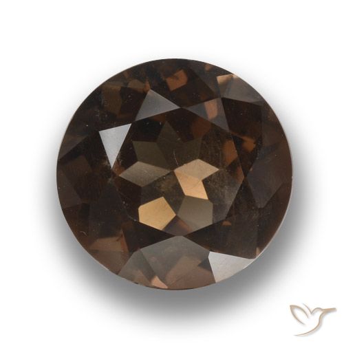 3.96ct Natural Marrom escuro Quartzo Fumê, Redondo, VS