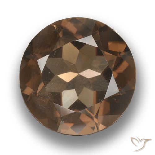 5.04ct Natural Hickory Brown Quartzo Fumê, Redondo, VS