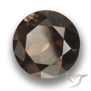 Quartzo Fumê Marrom escuro Natural 11.07ct, Redondo, VVS