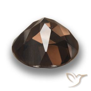 Quartzo Fumê Marrom escuro Natural 11.07ct, Redondo, VVS