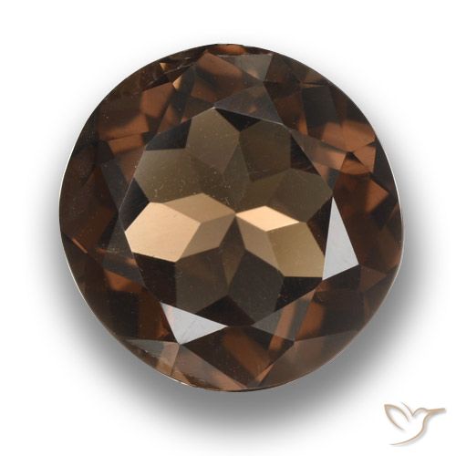 4.61ct Natural Marrom escuro Quartzo Fumê, Redondo, VVS