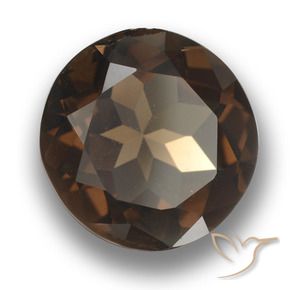 Quartzo Fumê Marrom escuro Natural 4.61ct, Redondo, VVS