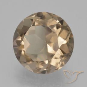 Quartzo Fumê Marrom Quente Natural 4.42ct, Redondo, VVS-VS