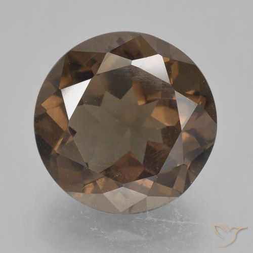 4.15ct Natural Hickory Brown Quartzo Fumê, Redondo, VVS-VS