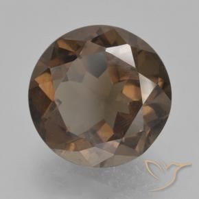 Quartzo Fumê Hickory Brown Natural 4.15ct, Redondo, VVS-VS