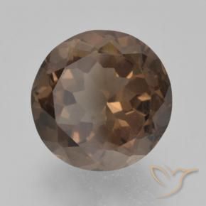 Quartzo Fumê Marrom Quente Natural 3.84ct, Redondo, VVS-VS