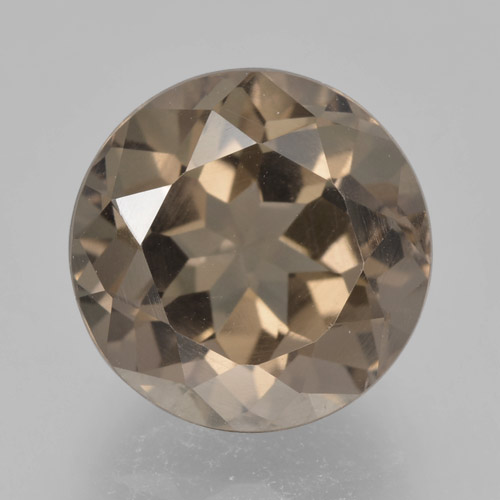 Quartzo fumê marrom natural 5,06ct, corte redondo, VVS-VS