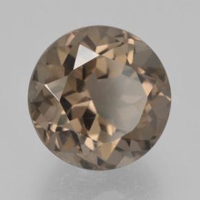 Quartzo fumê marrom natural 5,06ct, corte redondo, VVS-VS