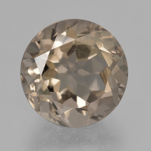 Quartzo fumê marrom natural 4,65ct, corte redondo, VVS-VS