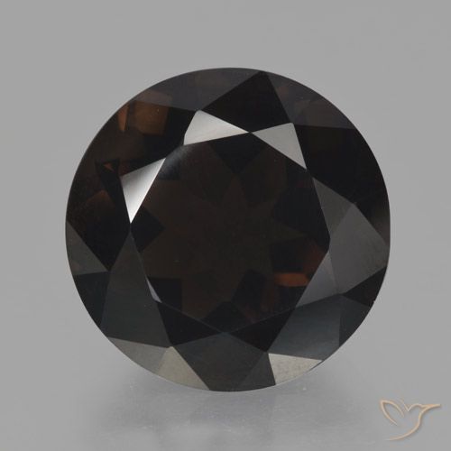 11.92ct Natural Marrom escuro Quartzo Fumê, Redondo, VVS