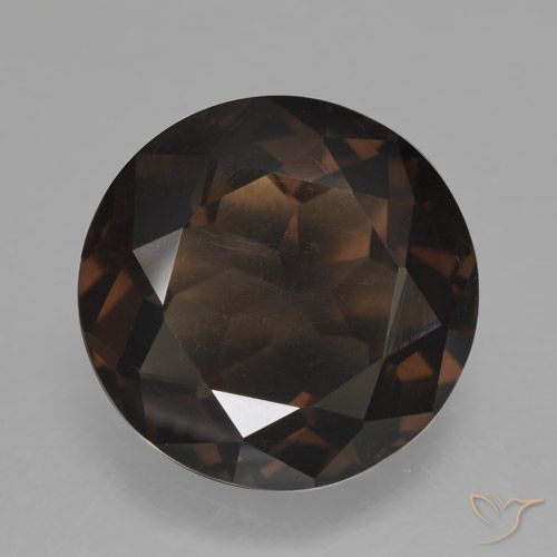 10.34ct Natural Marrom escuro Quartzo Fumê, Redondo, VVS-VS