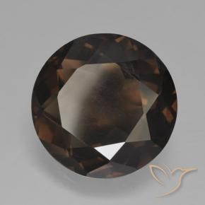 Quartzo Fumê Marrom escuro Natural 10.34ct, Redondo, VVS-VS
