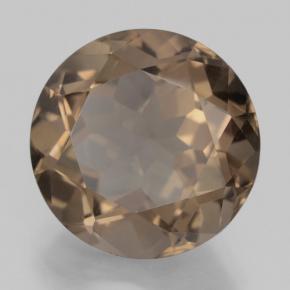 Quartzo fumê marrom natural 10,47ct, corte redondo, VS
