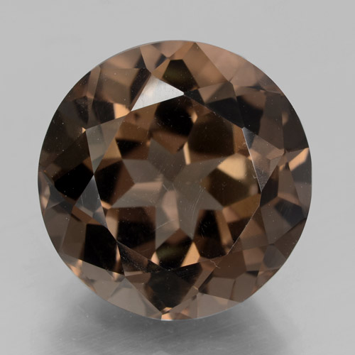 Quartzo fumê marrom natural 10,36ct, corte redondo, VVS-VS
