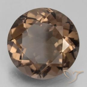 Quartzo Fumê Castanho médio Natural 12.36ct, Redondo, VS