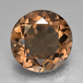 Quartzo fumê marrom natural 9,03ct, corte redondo, VVS-VS