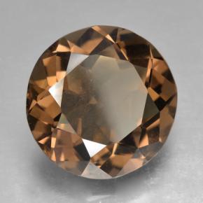 Quartzo fumê marrom natural 9,03ct, corte redondo, VVS-VS