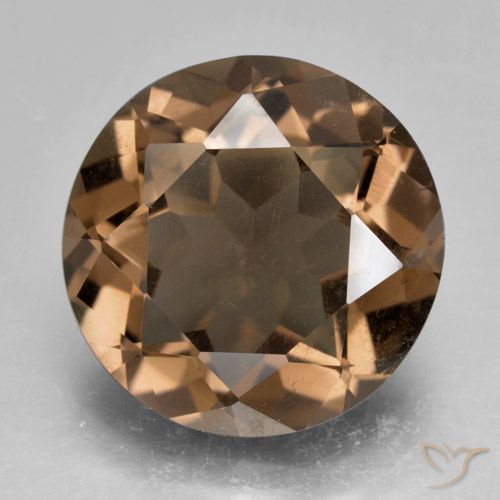 8.88ct Natural Marrom Quente Quartzo Fumê, Redondo, VS