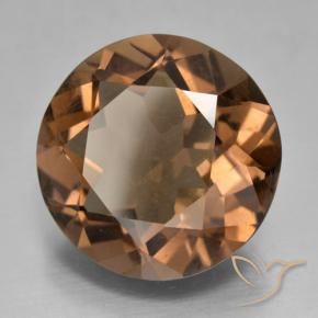 Quartzo fumê marrom natural 12,09ct, corte redondo, VVS-VS