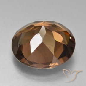 Quartzo fumê marrom natural 12,09ct, corte redondo, VVS-VS