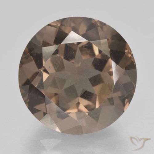10.61ct Natural Marrom Quente Quartzo Fumê, Redondo, VS