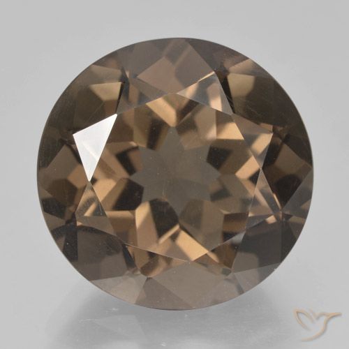 12.06ct Natural Hickory Brown Quartzo Fumê, Redondo, VVS-VS