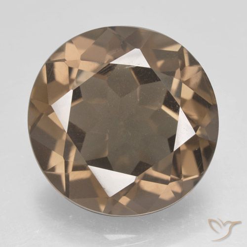 12.64ct Natural Castanho médio Quartzo Fumê, Redondo, VVS-VS