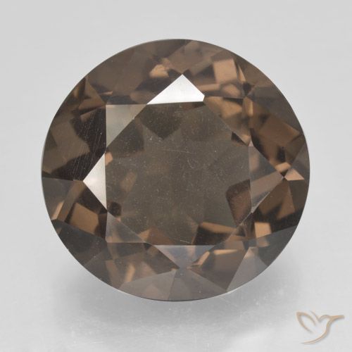 11.46ct Natural Castanho médio-escuro Quartzo Fumê, Redondo, VS