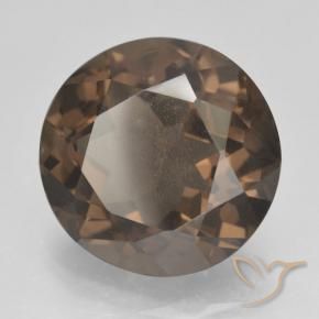 Quartzo Fumê Castanho médio-escuro Natural 11.46ct, Redondo, VS