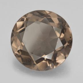 Quartzo fumê marrom natural 8,68ct, corte redondo, VVS-VS