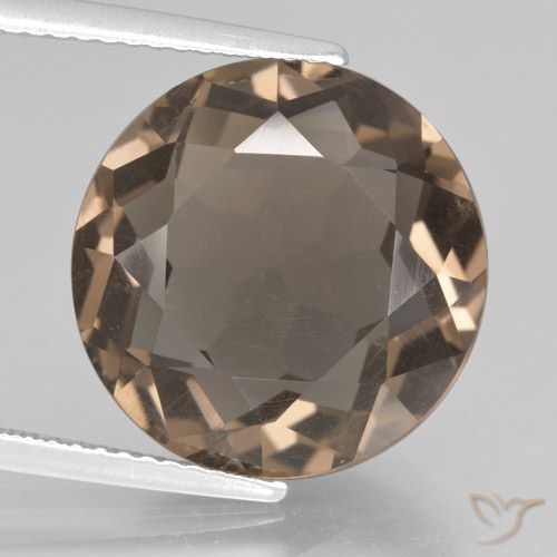 9.06ct Natural Marrom Quente Quartzo Fumê, Redondo, VS