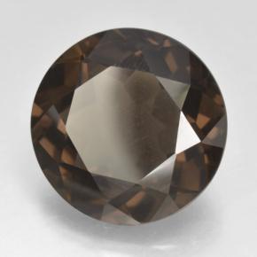 Quartzo Fumê Marrom escuro Natural 11.91ct, Corte Redondo, VVS-VS