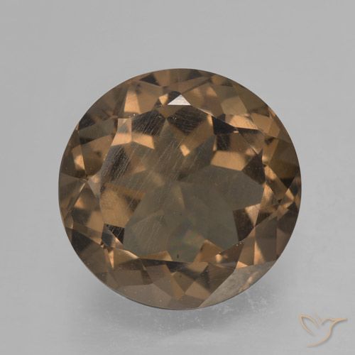 4.01ct Natural Gingerbread Marrom Quartzo Fumê, Redondo, VVS-VS